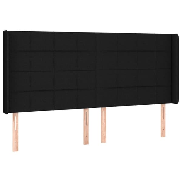vidaXL kontinentalseng med LED-lys 200x200 cm stof sort