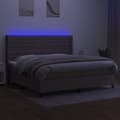 Miniatyrbillede 3 af 8: vidaXL kontinentalseng med LED-lys 200x200 cm stof gråbrun