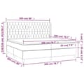 Miniatyrbillede 8 af 8: vidaXL kontinentalseng med LED-lys 200x200 cm stof sort