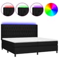 Miniatyrbillede 2 af 8: vidaXL kontinentalseng med LED-lys 200x200 cm stof sort
