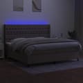 Miniatyrbillede 3 af 8: vidaXL kontinentalseng med LED-lys 200x200 cm stof gråbrun
