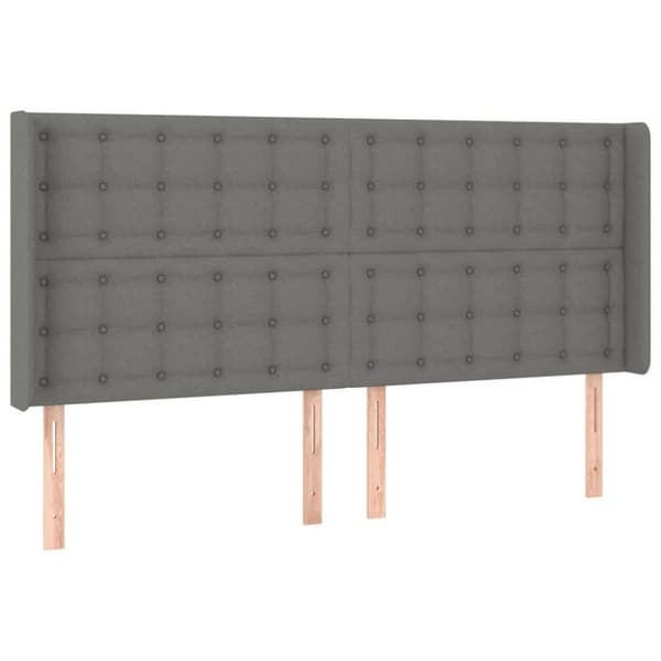 vidaXL kontinentalseng med LED-lys 160x200 cm stof mørkegrå