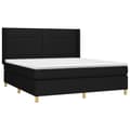 Miniatyrbillede 4 af 8: vidaXL kontinentalseng med LED-lys 160x200 cm stof sort