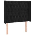 Miniatyrbillede 7 af 8: vidaXL kontinentalseng med LED-lys 100x200 cm fløjl sort