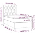 Miniatyrbillede 8 af 8: vidaXL kontinentalseng med LED-lys 100x200 cm fløjl sort