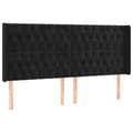 Miniatyrbillede 7 af 8: vidaXL kontinentalseng med LED-lys 200x200 cm fløjl sort