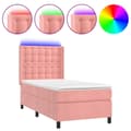 Miniatyrbillede 3 af 9: vidaXL kontinentalseng med LED-lys 80x200 cm velour pink