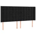 Miniatyrbillede 8 af 9: vidaXL kontinentalseng med LED-lys 200x200 cm fløjl sort