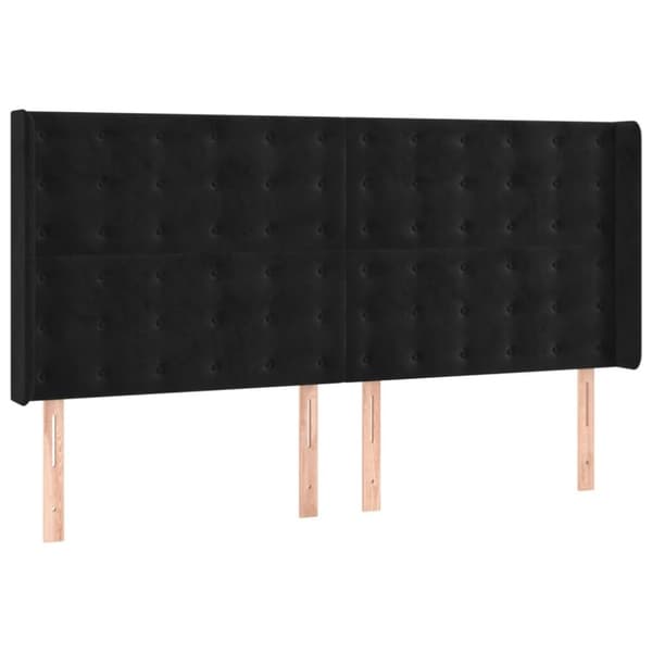 vidaXL kontinentalseng med LED-lys 200x200 cm fløjl sort
