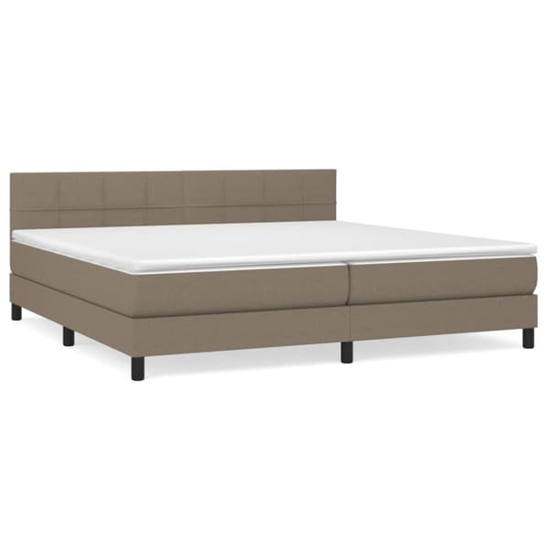 vidaXL kontinentalseng med madras 200x200 cm stof gråbrun
