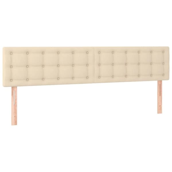 vidaXL kontinentalseng med madras 160x200 cm stof cremefarvet