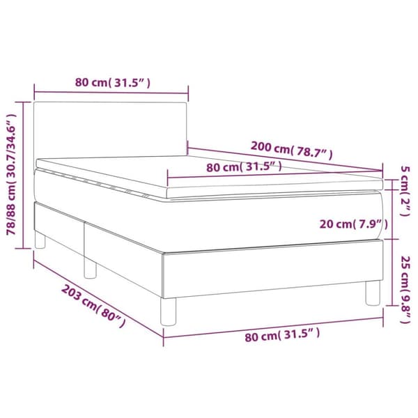 vidaXL kontinentalseng med madras 80x200 cm kunstlæder sort