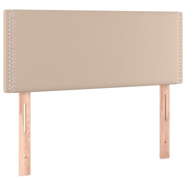vidaXL kontinentalseng 90x190 cm kunstlæder cappuccinofarvet