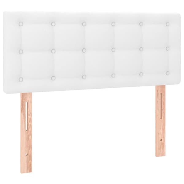 vidaXL kontinentalseng med madras 100x200 cm kunstlæder hvid
