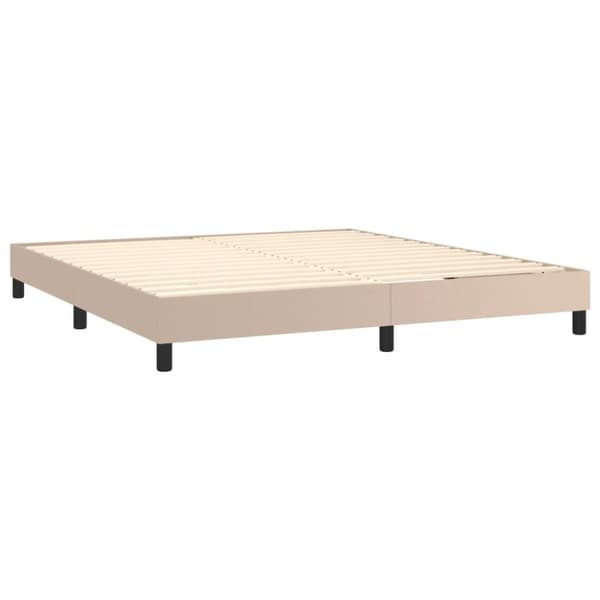 vidaXL kontinentalseng 180x200 cm kunstlæder cappuccinofarvet