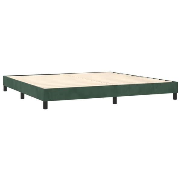 vidaXL kontinentalseng med madras 200x200 cm fløjl mørkegrøn