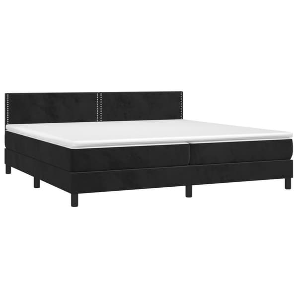 vidaXL kontinentalseng med madras 200x200 cm fløjl sort