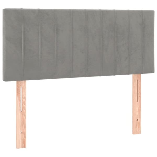 vidaXL kontinentalseng med madras 90x200cm fløjl lysegrå