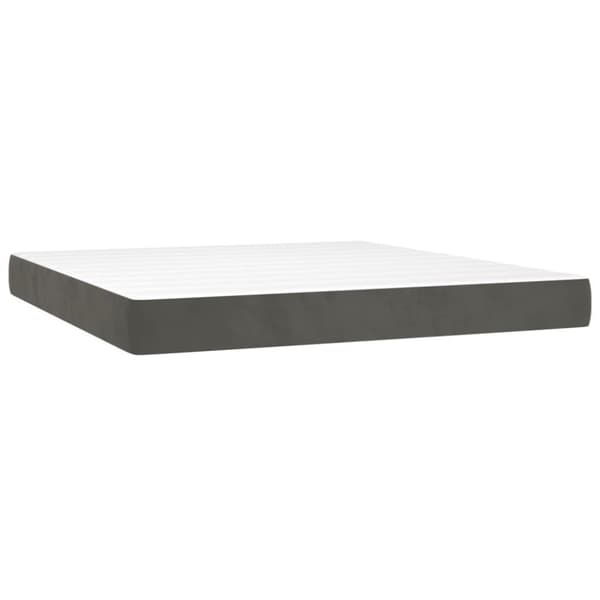 vidaXL kontinentalseng med madras 200x200 cm fløjl mørkegrå