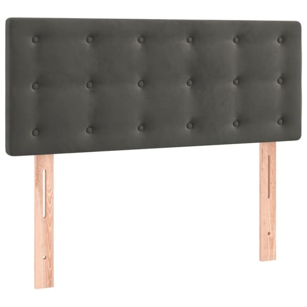 vidaXL kontinentalseng med madras 100x200 cm fløjl mørkegrå