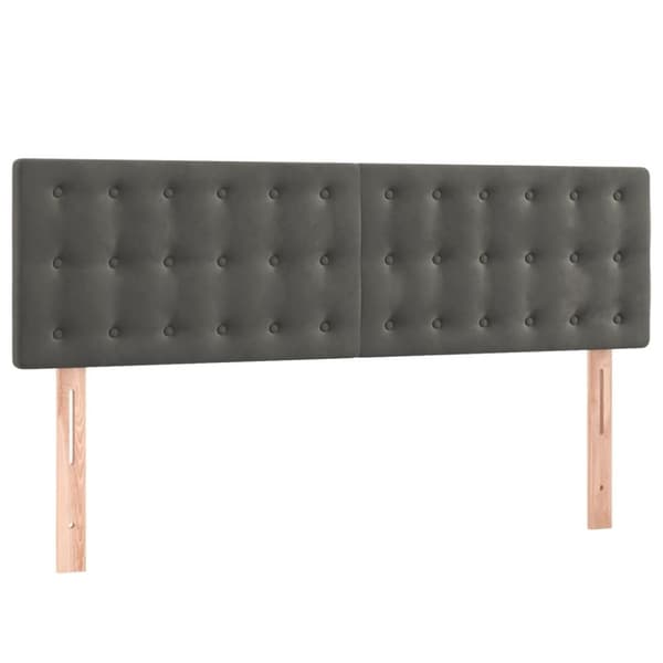 vidaXL kontinentalseng med madras 140x200 cm fløjl mørkegrå