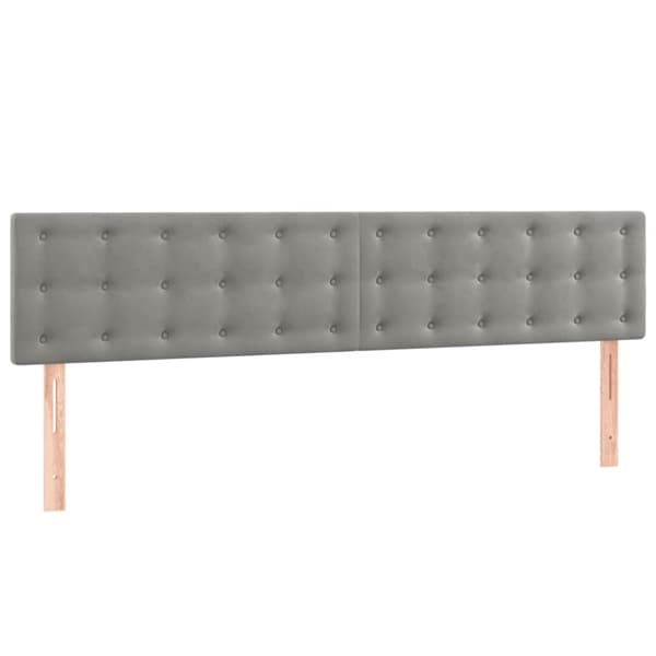 vidaXL kontinentalseng med madras 160x200 cm fløjl lysegrå
