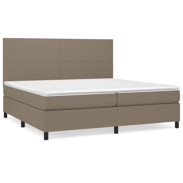 vidaXL kontinentalseng med madras 200x200 cm stof gråbrun