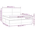 Miniatyrbillede 6 af 6: vidaXL kontinentalseng med madras 200x200 cm stof cremefarvet