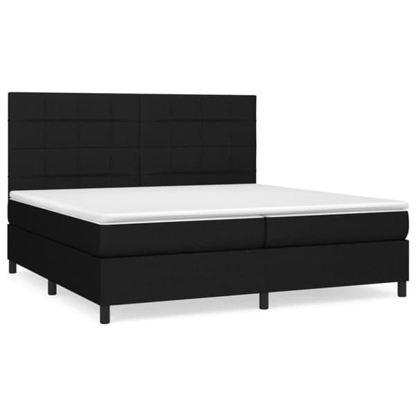 vidaXL kontinentalseng med madras 200x200 cm stof sort