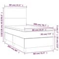 Miniatyrbillede 6 af 6: vidaXL kontinentalseng med madras 80x200 cm stof cremefarvet