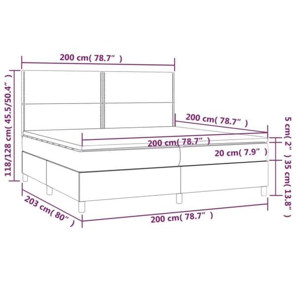 vidaXL kontinentalseng med madras 200x200 cm fløjl lyserød
