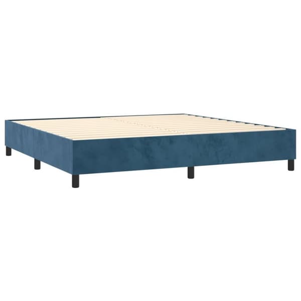 vidaXL kontinentalseng med madras 200x200 cm fløjl mørkeblå