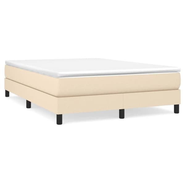 vidaXL kontinentalseng med madras 140x190 cm stof cremefarvet