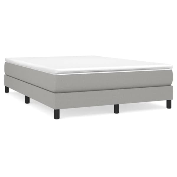vidaXL kontinentalseng med madras 140x190 cm stof lysegrå