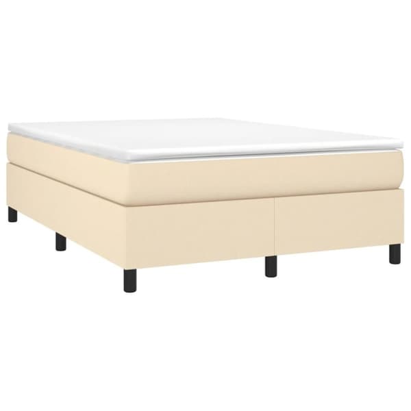 vidaXL kontinentalseng med madras 140x190 cm stof cremefarvet