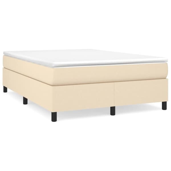vidaXL kontinentalseng med madras 140x190 cm stof cremefarvet