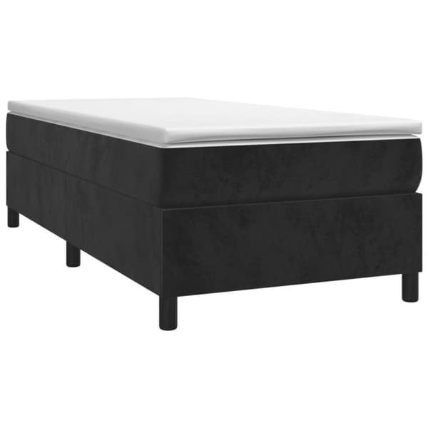 vidaXL kontinentalseng med madras 90x200 cm fløjl sort