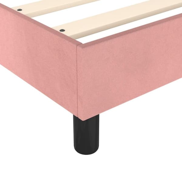 vidaXL kontinentalseng med madras 90x200 cm fløjl lyserød