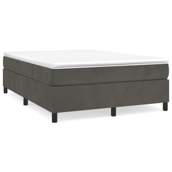 vidaXL kontinentalseng med madras 140x190 cm fløjl mørkegrå
