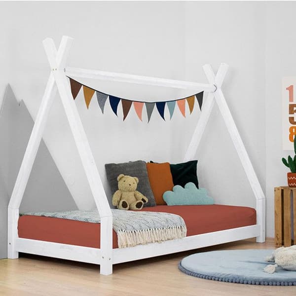 NAKANA Kids Tipi säng - massivt trä - natur - 120 x 190 cm