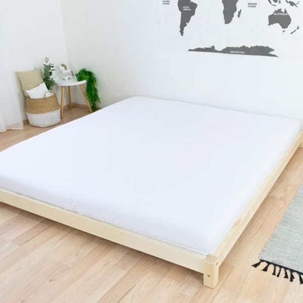 Dubbel TATAMI-säng 160 x 200 naturlig och vit