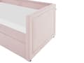 Pikkukuva 10 / 11: Sohvasänky pastellipinkki 90 x 200 cm vakosamettiverhoilu sälepohja ulosvedettävä lisävuode verhoilunaulat