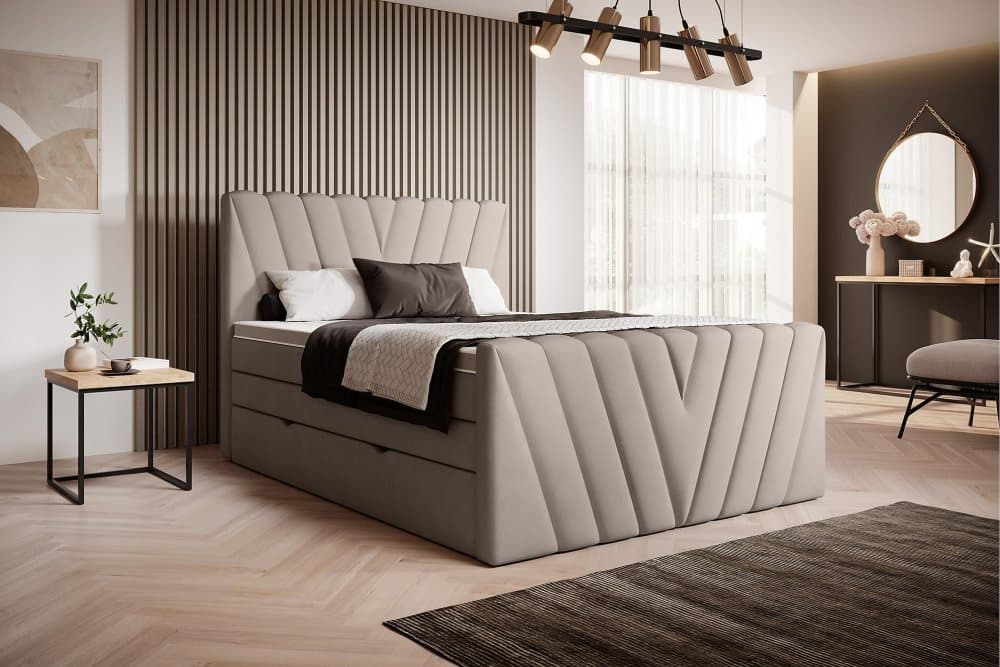 Zacheri Sängpaket med Förvaringssäng 180x200 Beige