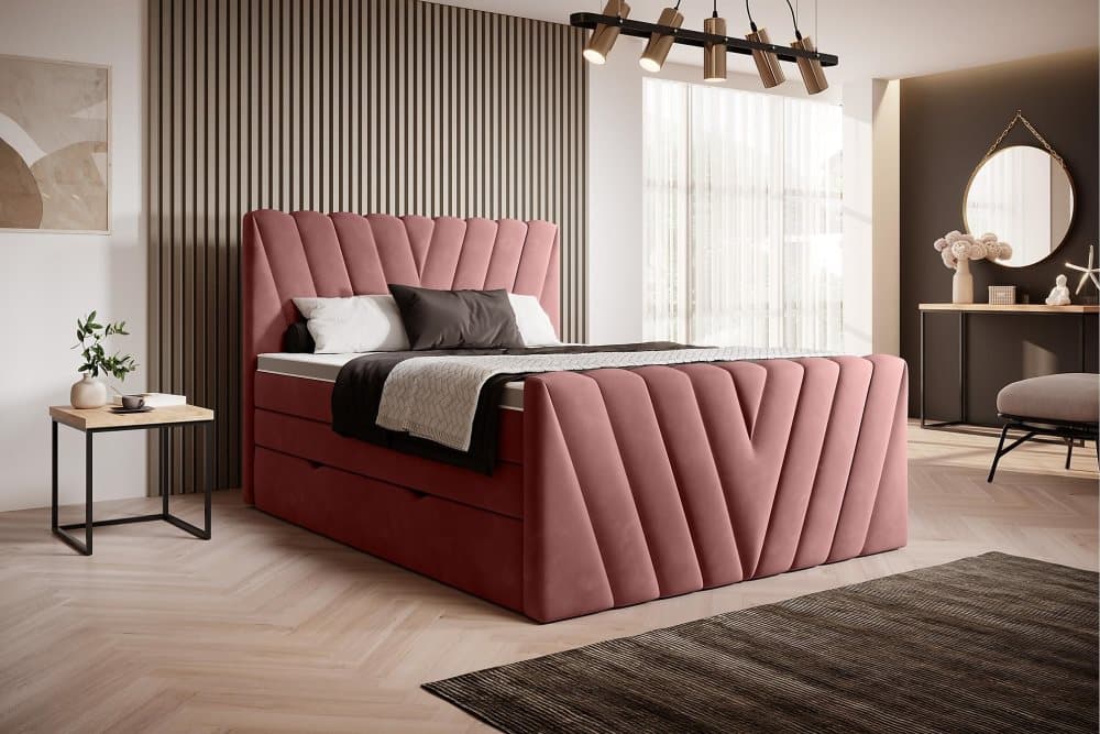 Zacheri Sängpaket med Förvaringssäng 180x200 Rosa