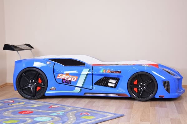 Speed Tuning 4WD Bilsäng med komplett LED-Ljus och ljudpaket, blå