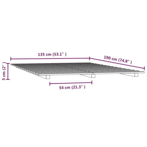 vidaXL Sengeramme 135x190 cm heltre furu