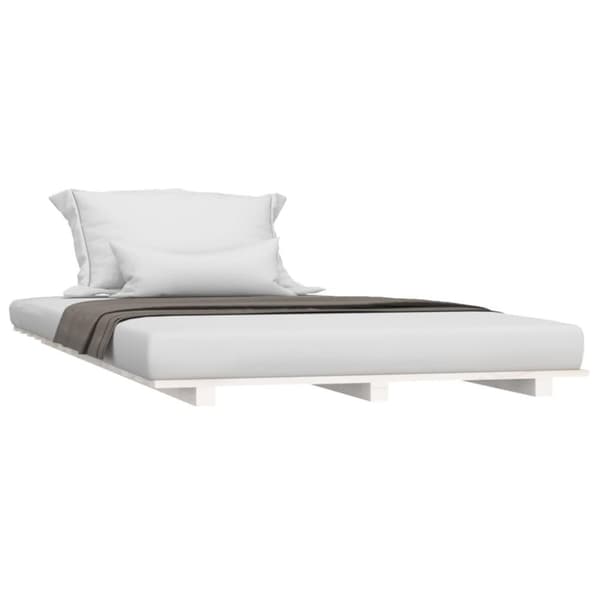 vidaXL Sengeramme hvit 90x190 cm heltre furu
