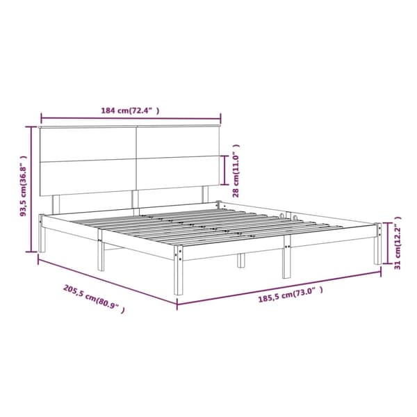 vidaXL Sengeramme heltre 180x200 cm Super King
