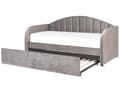 Miniatyrbillede 7 af 10: Seng Grå Velour 90 x 200 cm med Ramme Polstret Moderne Glamourøs til Gæsteværelse Børneværelse