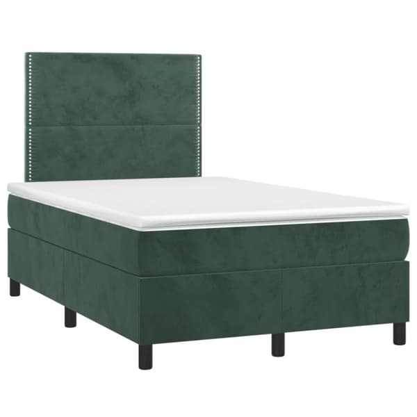 vidaXL Ramsäng med madrass mörkgrön 120x200 cm sammet